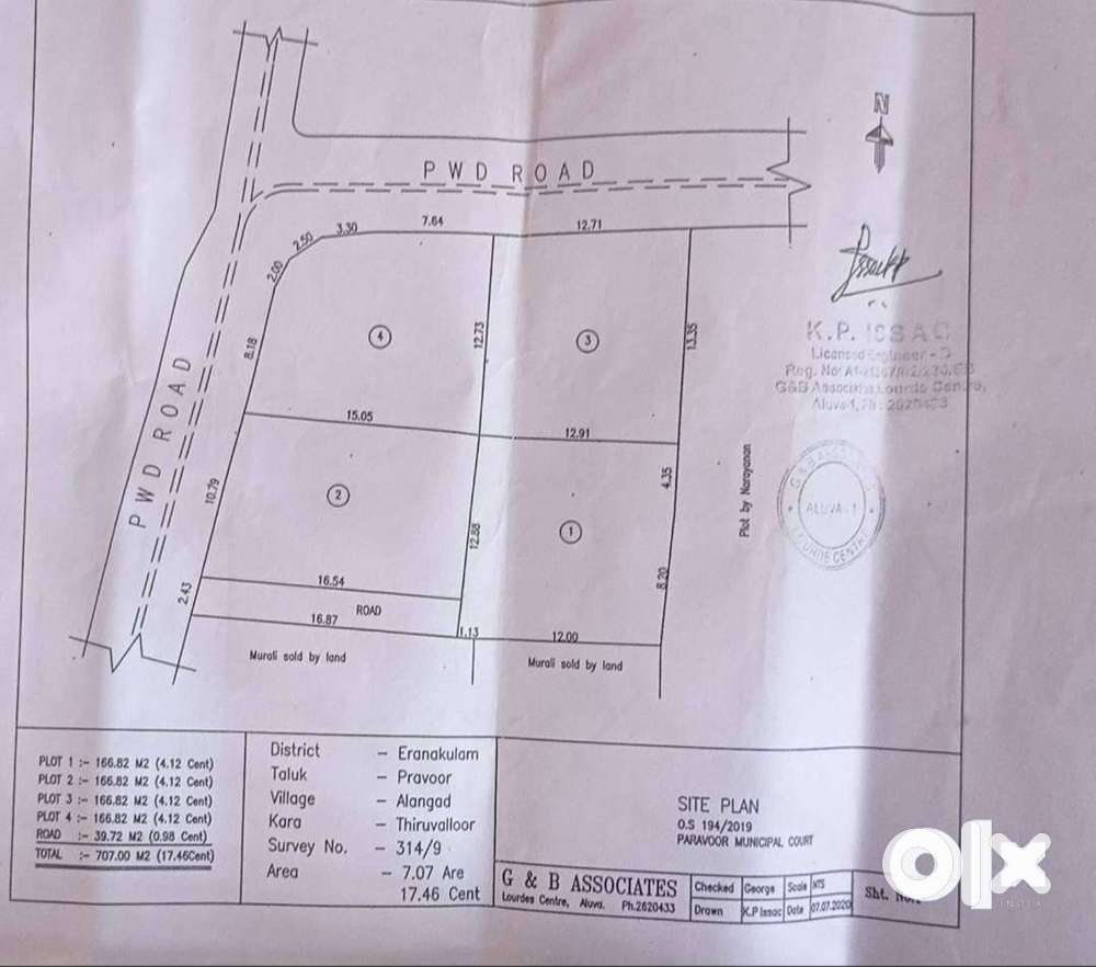 17 Cents of land for sale in Alangad