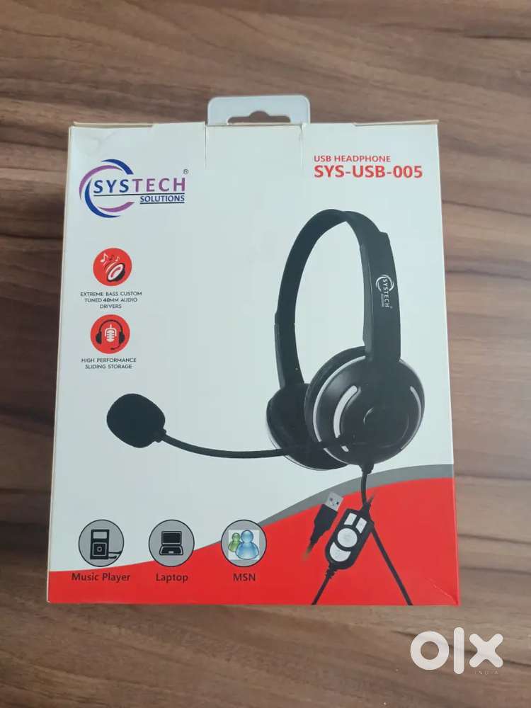 Systec Wired USB Headphones with mic