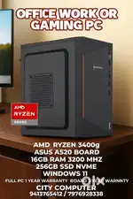 Office Work or Gaming PC Ryzen 3400g 16GB Ram 256GB SSD A520 Board