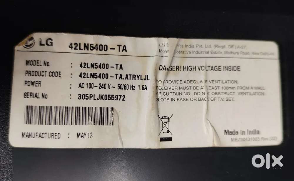 LG 42 LED TV for salen