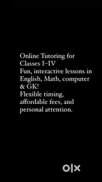 Online tution available(I-v)
