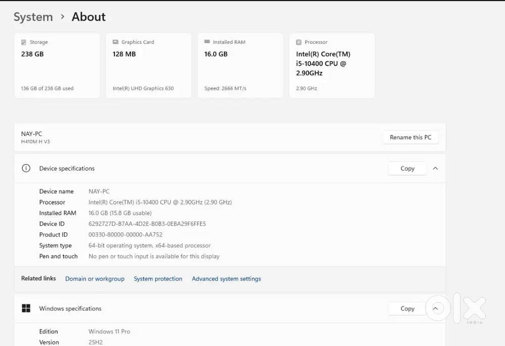 i5 10th Gen Desktop with Monitor & Accessories