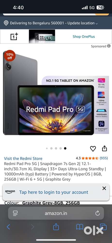Redmi pro tab tablet call +5g