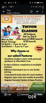 We provide offline tuition for std 1 to 10