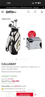 Callaway Golf Warbird - Brand New Golf Kit
