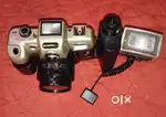 80s'-90s' camera old model in vintage 35mm film camera. OLYMIA