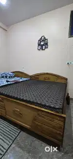 Wooden bed with box (Diwaan)