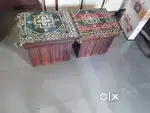 Wooden Stools with Storage