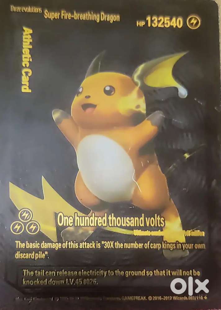 Pikachu super fire breathing dragon Athletic card