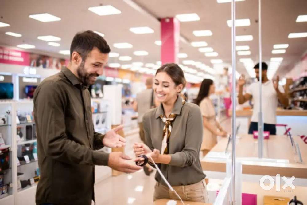 Sale girl and boy need in showroom