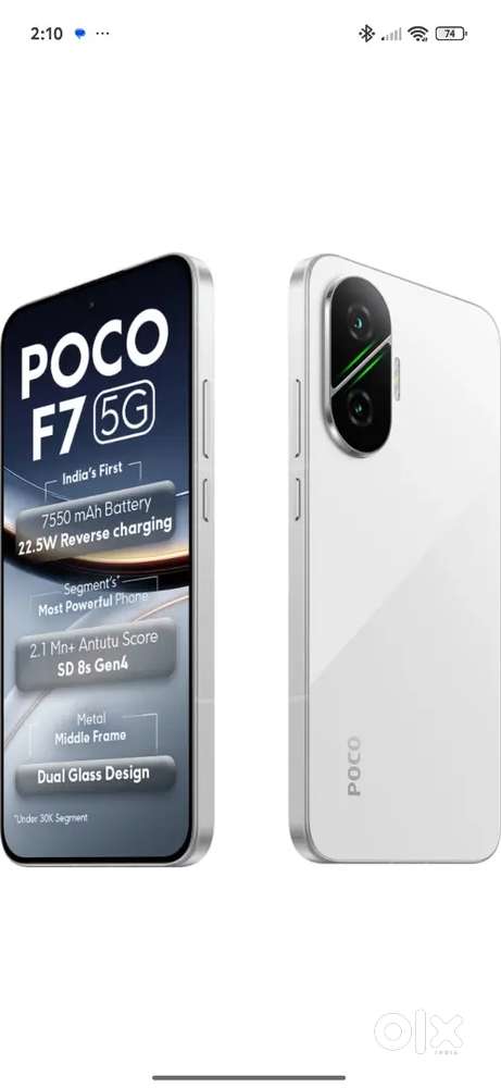 Poco f7 12/256gb frost white 65days Use only gst bill