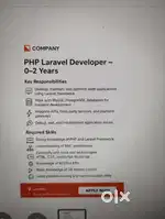 Need php laravel developer.