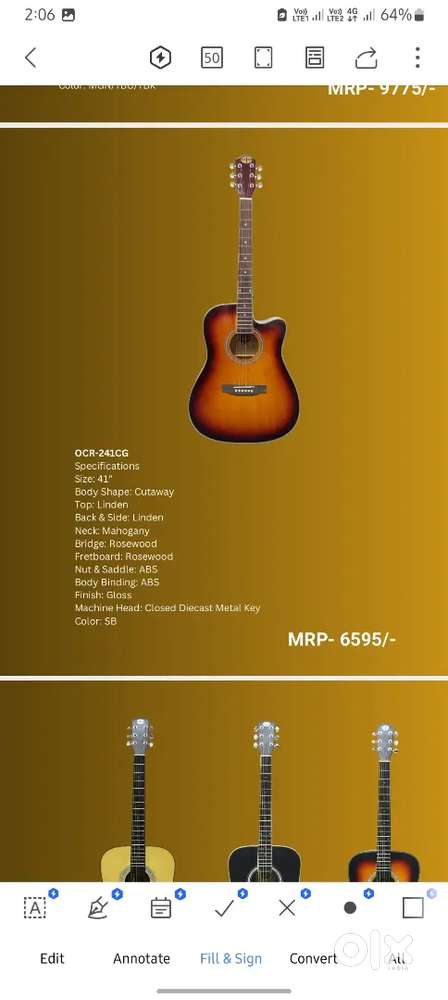 GUITAR with Padded Bag