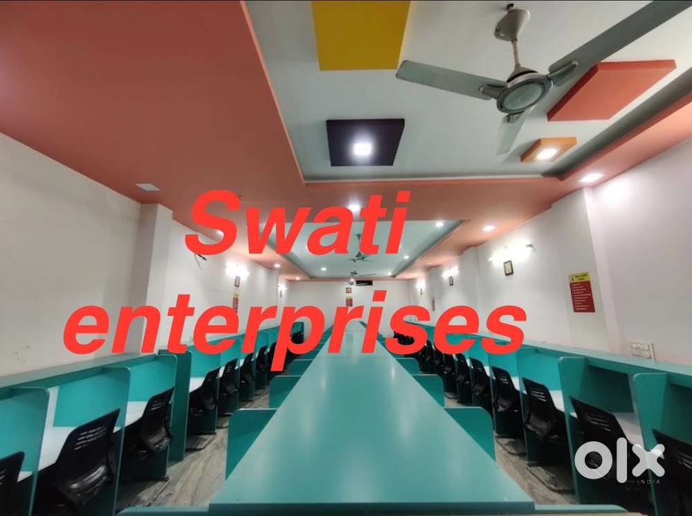 New stylish wooden library table setup library furniture