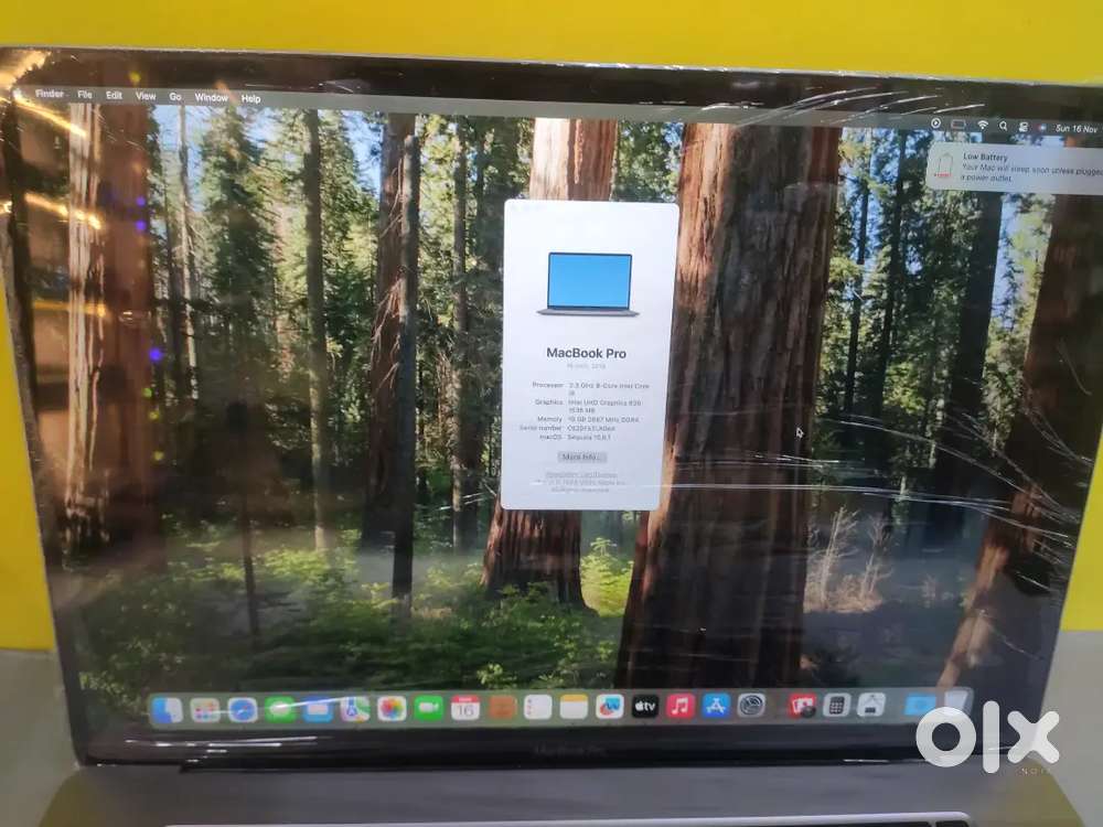 Macbook Pro Intel core i9/16 Inch display size