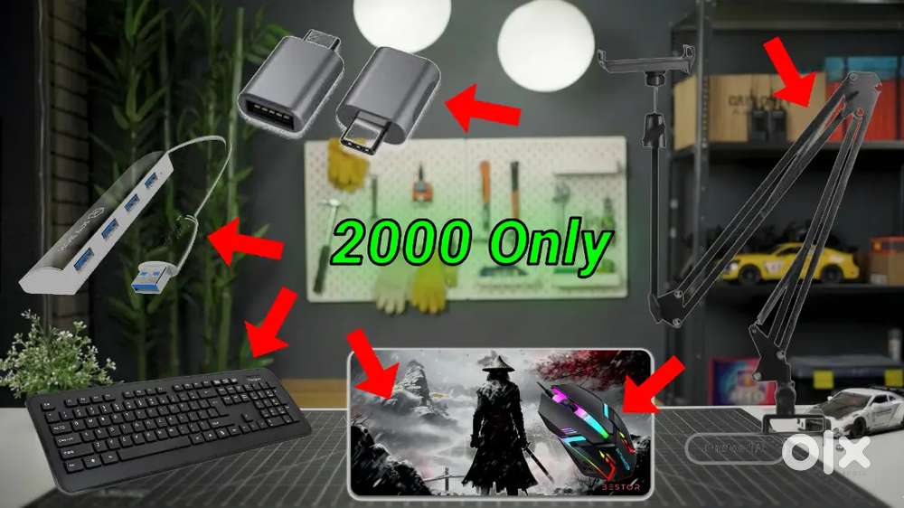 Boom arm and mouse pad new hai baki all 2000rs final because setup hai