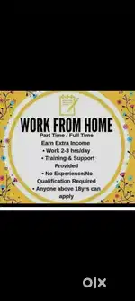Work form home,for student  house wife & job person