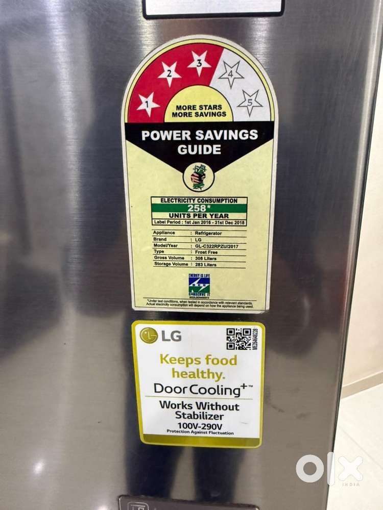 Lg double door 308 ltr 3 star power saving