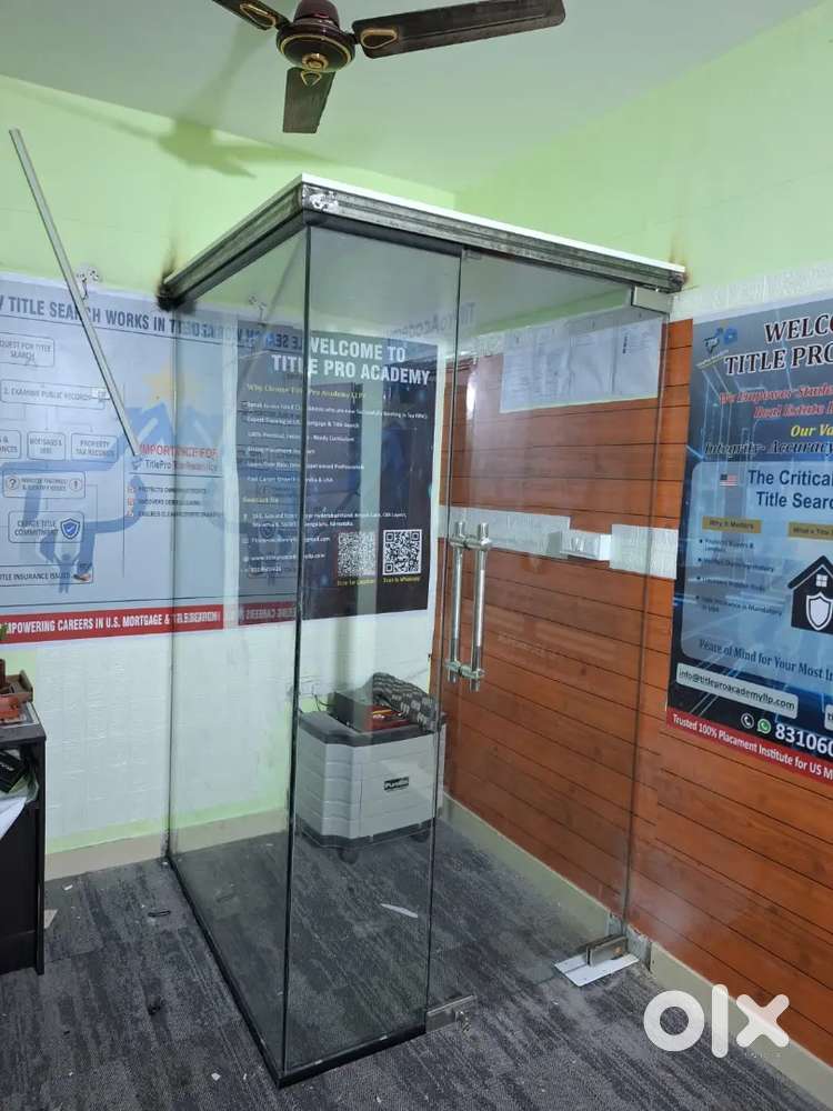 We make toughened glass partition and cabins