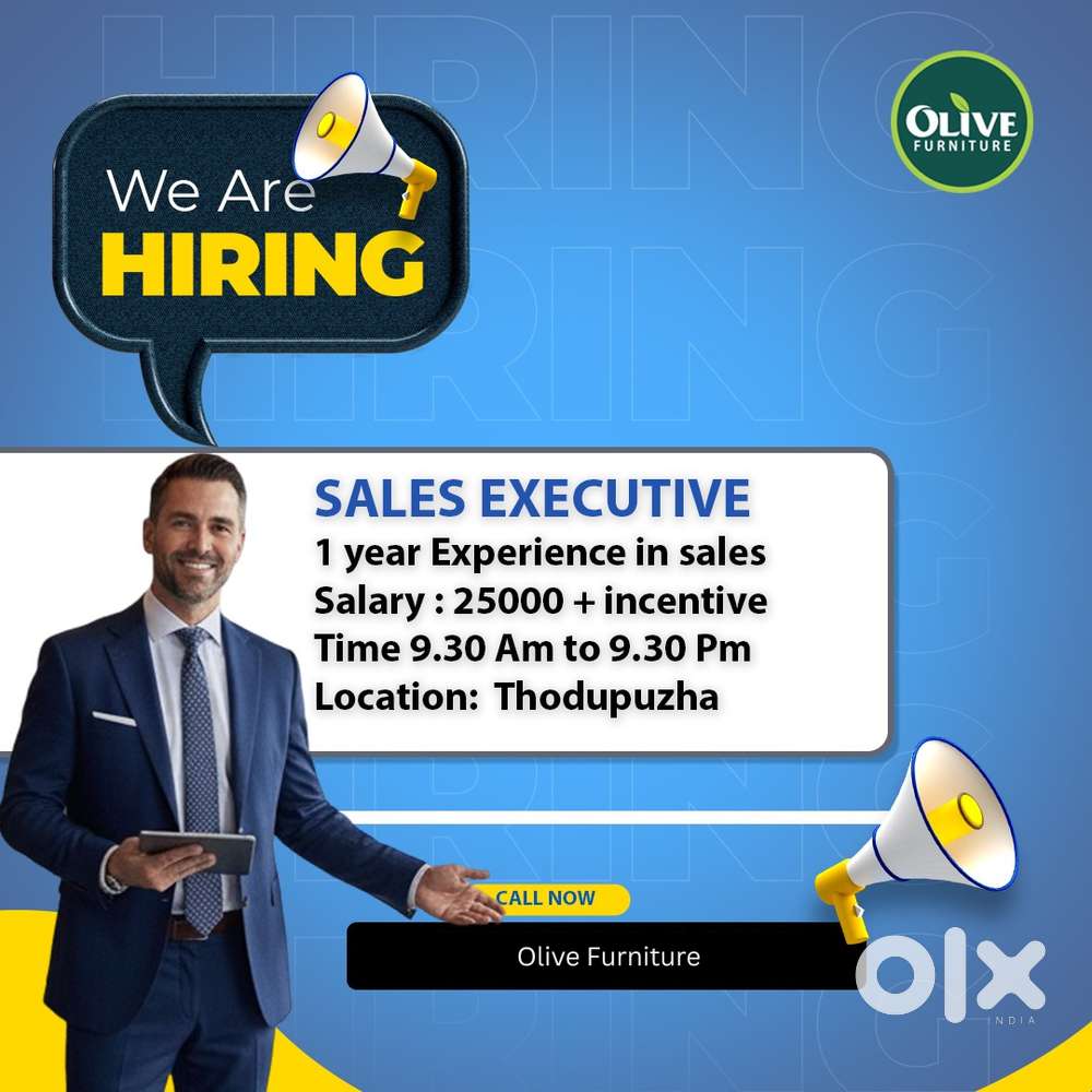 Hiring sales executive for Thodupuzha furniture