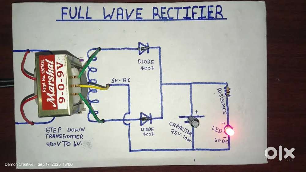 Full wave rectifier school project