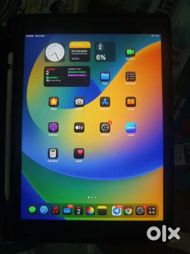 Apple Ipad 9th Generation wifi model with 1st Gen Stylus(Original)