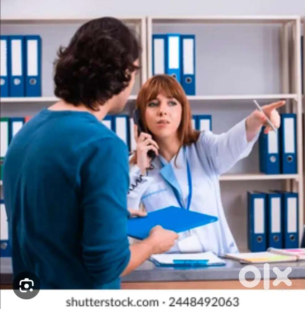 Customer attending Receptionist girl hiring