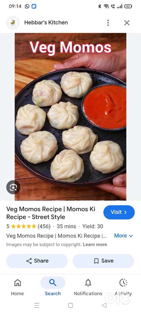 Momos kart par kaam karna. H