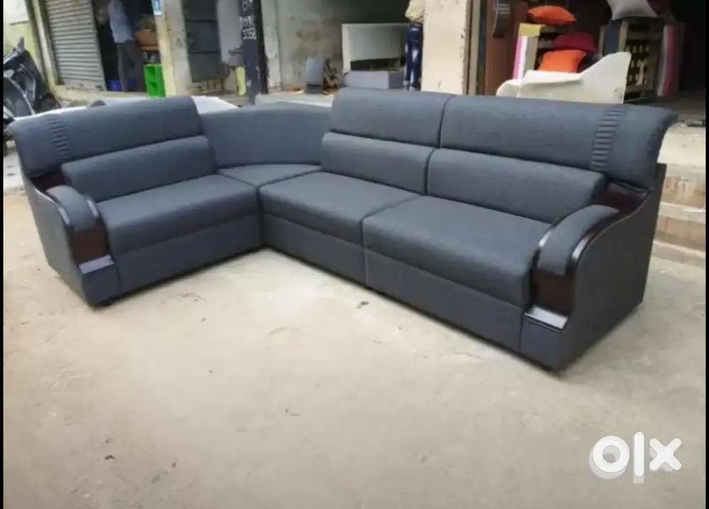L shape sofa grey colour