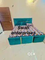 New cushion double bed with storage box home furniture