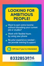 Age 18 is mandatory for this work opportunity.