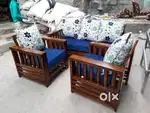 Luxurious design model 3+1+1 seater Teakeood sofa set available in sta