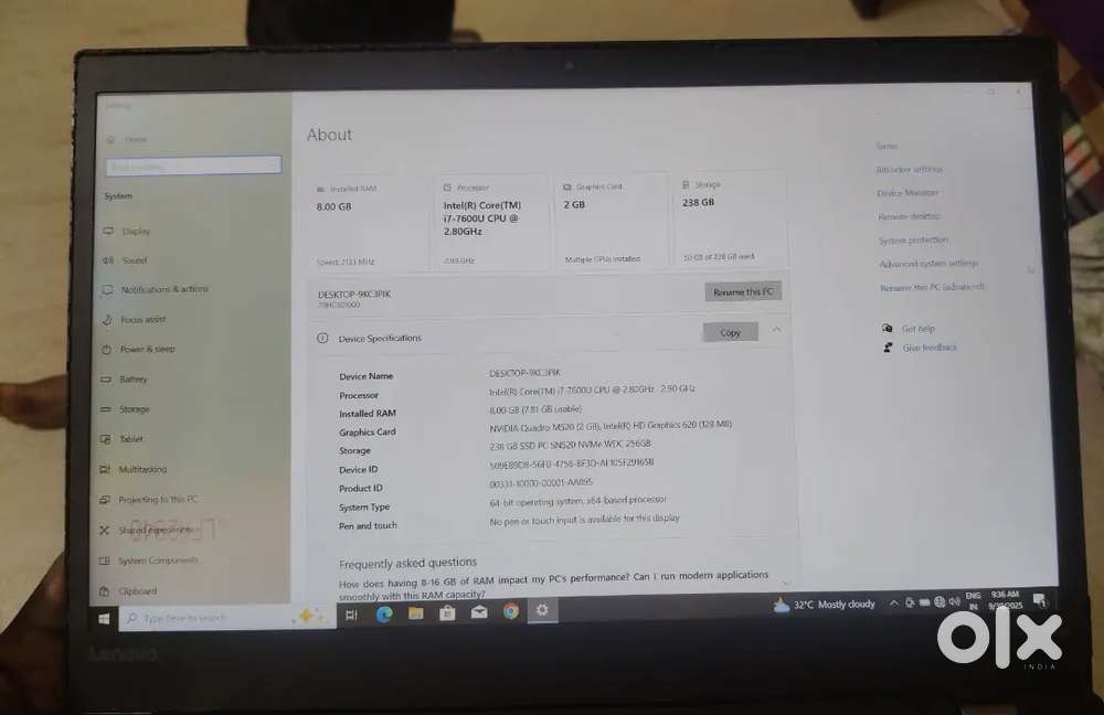 LENOVO THINKPAD I7 7TH