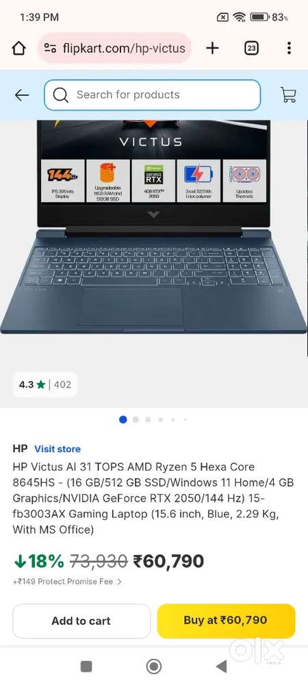 Hp victus rtx gaming laptop new