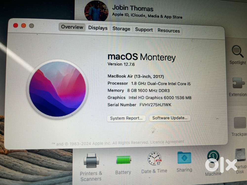 Macbook air 2017 for urgent sale