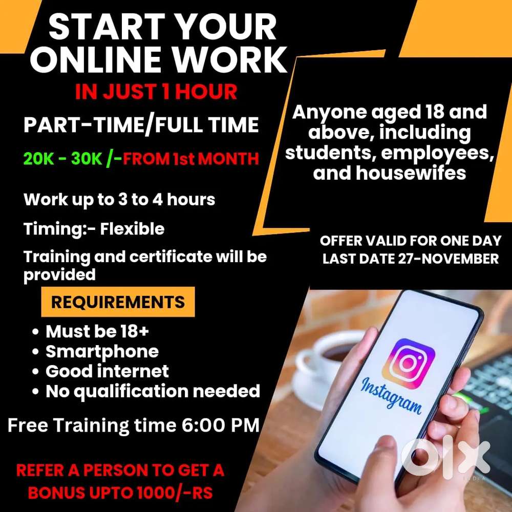 Work from home  Digital work  Part time students ke liye