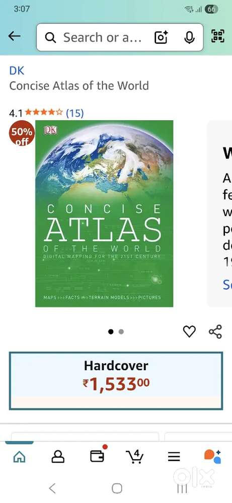 Hardcover Concise Atlas of the world by DK publishing
