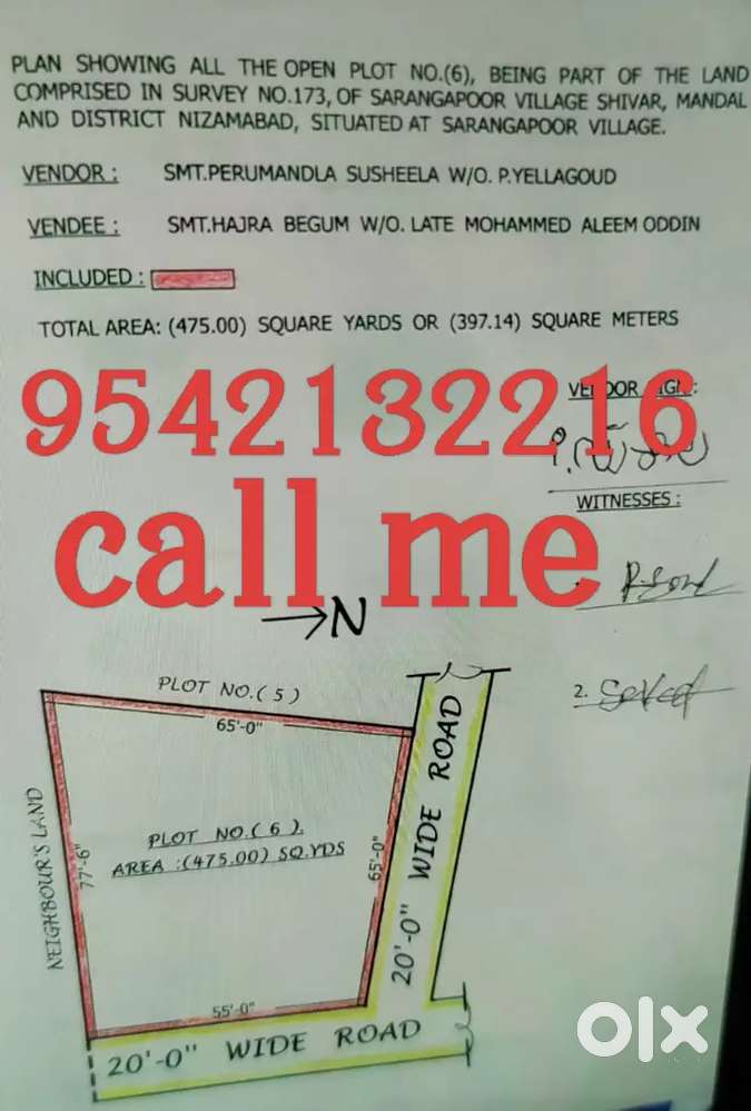 Land for sale 475 sqy