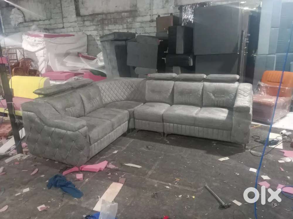 L shape sofa and designing handle and comfortable headrest