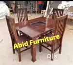 Unique design solid wood dining table 4 chairs 3 years warranty