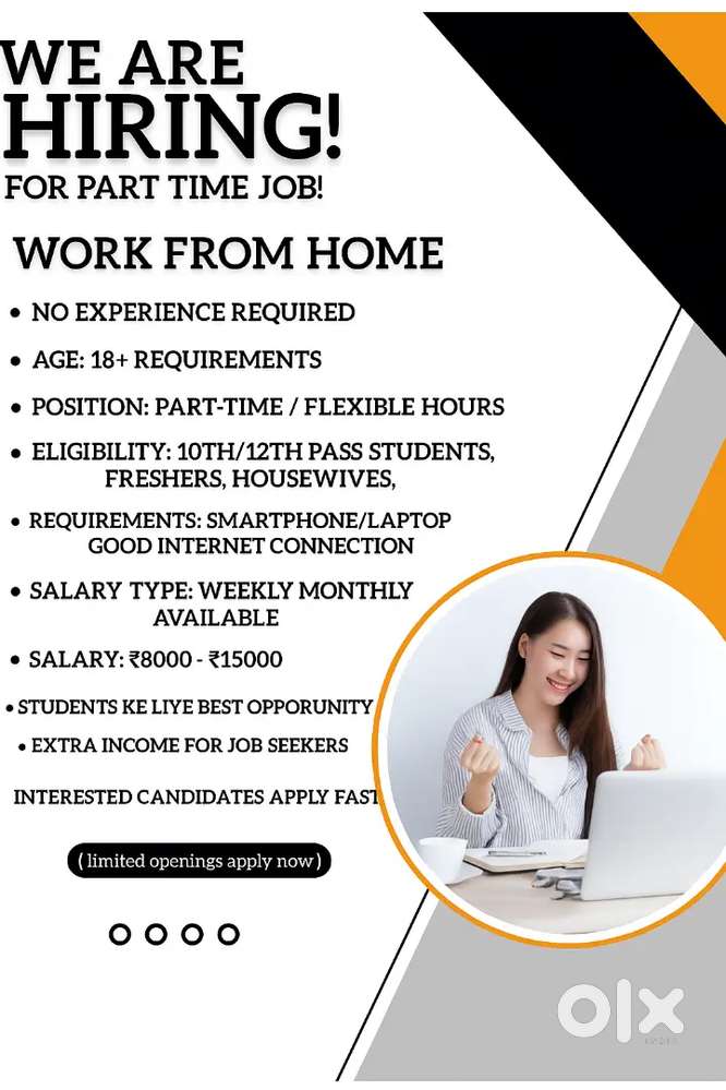 Work From Home - Online Job ₹8k – ₹15k Month Students/Freshers Apply