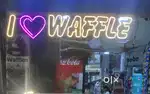 LED Neon I love Waffle sign with Adapter- perfect for CafeFood stall