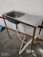 Stainless steel sync with iron stand