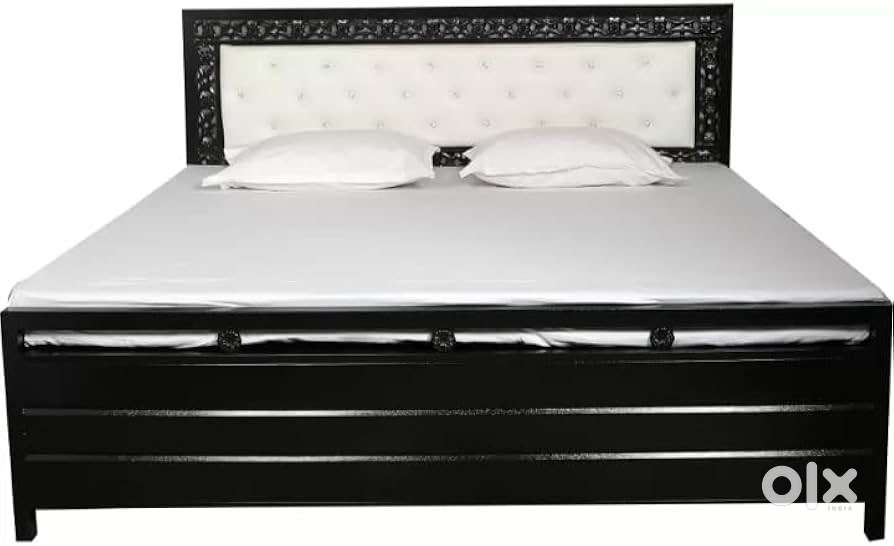 Metal Bed with Hydraulic Storage King Size Bed Texture Finish