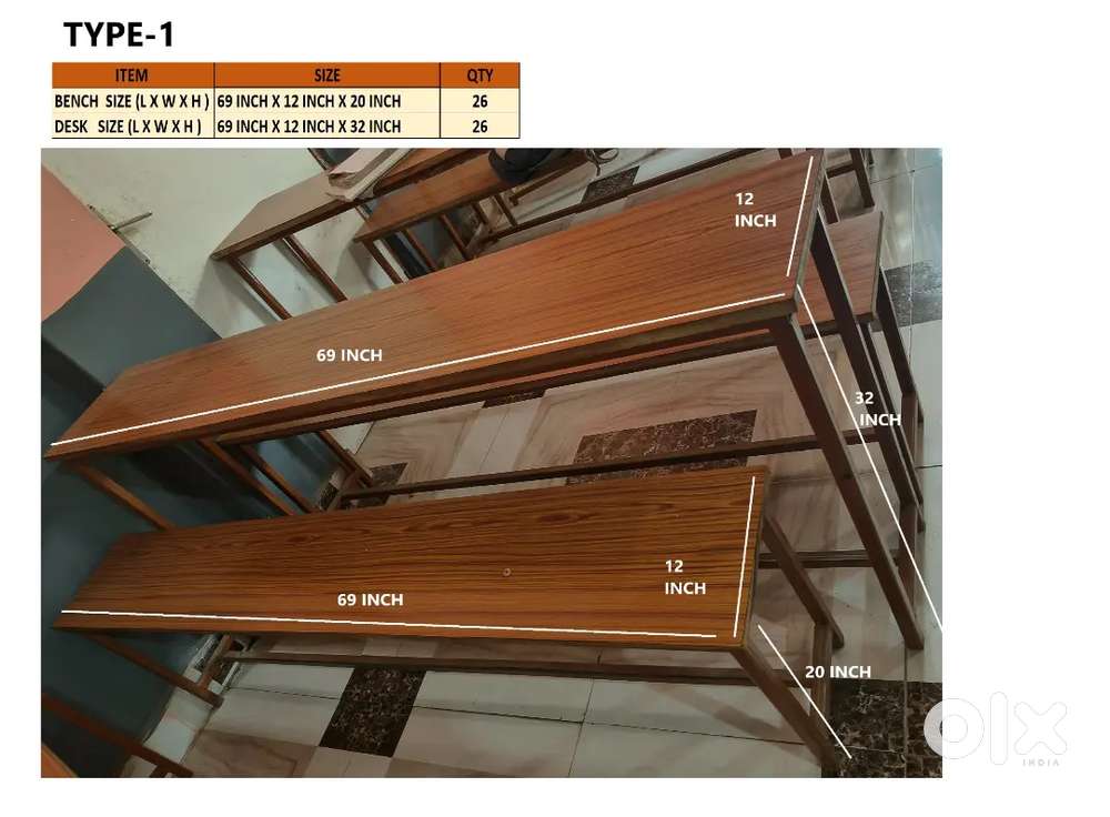 Student bench and desk for sale