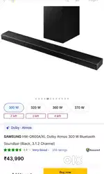 Samsung Sound Bar with wireless Subwoofer + Bluetooth