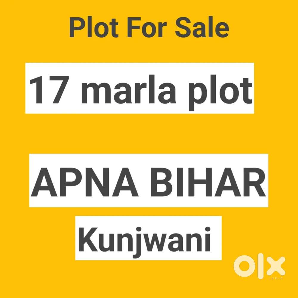 17 marla East facing plot Kunjwani apna bihar