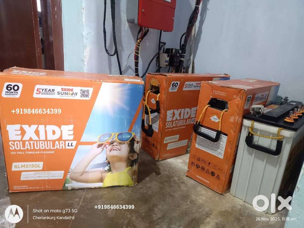 Solar spares - 4 Battery, MPPT, Inverter -Thiruvalla