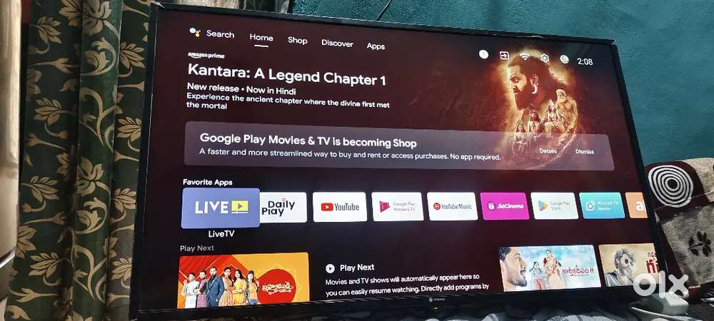 Motorola 40inch android led tv 2.5 year old but   small 2 lines proble