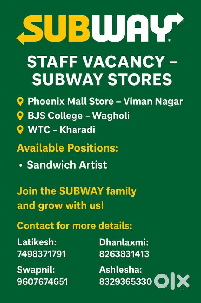 Making sandwiches as per customer requirement, making bills